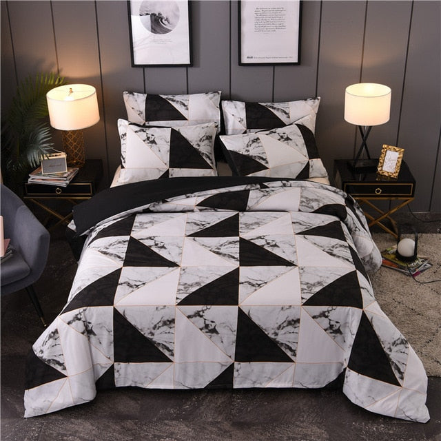 Mono Geometric Duvet Cover and Bedding Set