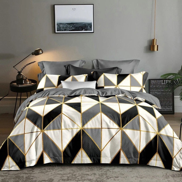 Geometric Deluxe Duvet Cover & Bedding Set