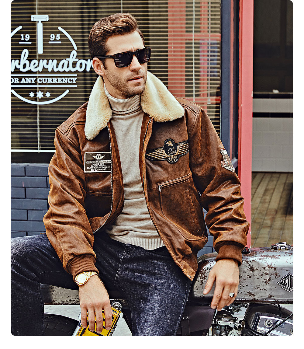 STALLICA Mens Leather Biker Jacket