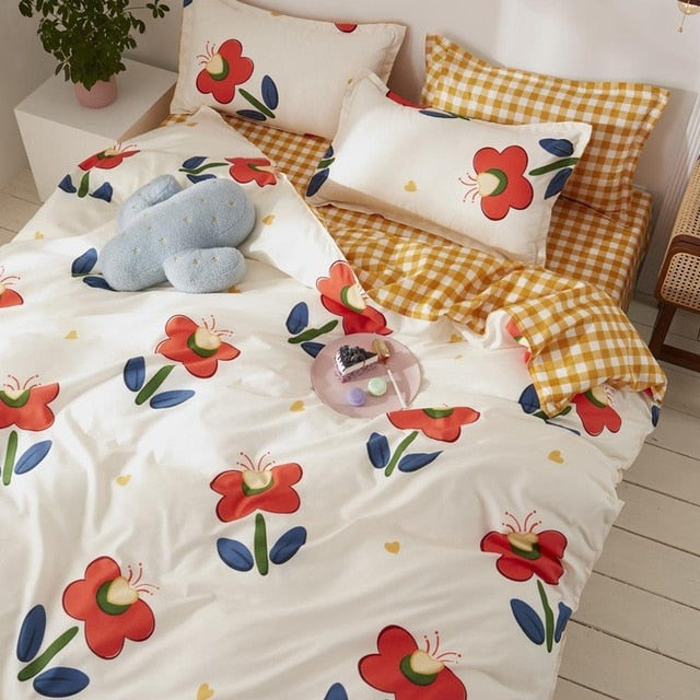 Nordic Flowers Duvet Cover and Bedding Set